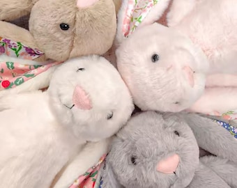 Rabbit Plush Toy  – Cuddly Stuffed Animal for Kids Room Decor, Animal Lover Gift