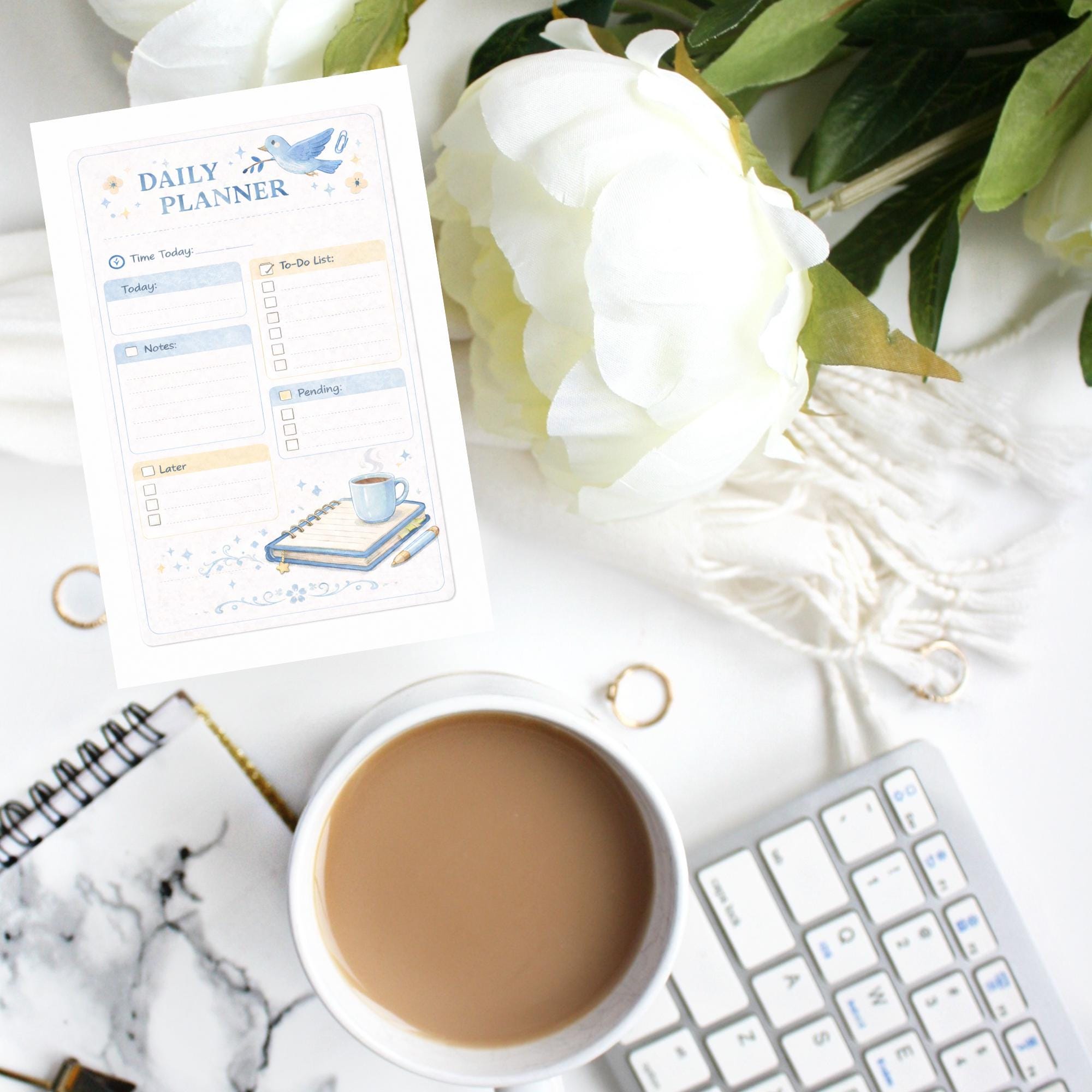 Daily Planner Printable PDF | Cute Pastel to Do List | Minimal ...