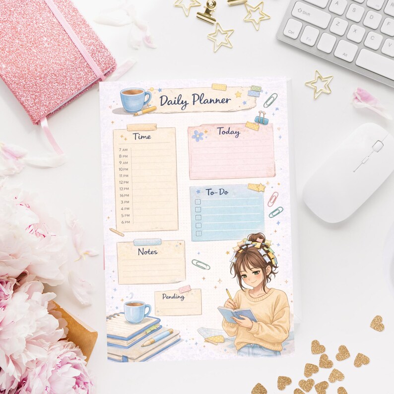 Daily Planner Printable | Cute Pastel Daily Planner PDF | to Do List ...