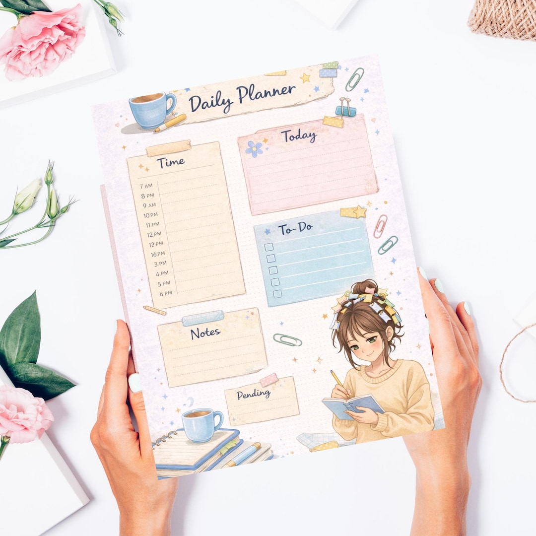 Daily Planner Printable | Cute Pastel Daily Planner PDF | to Do List ...