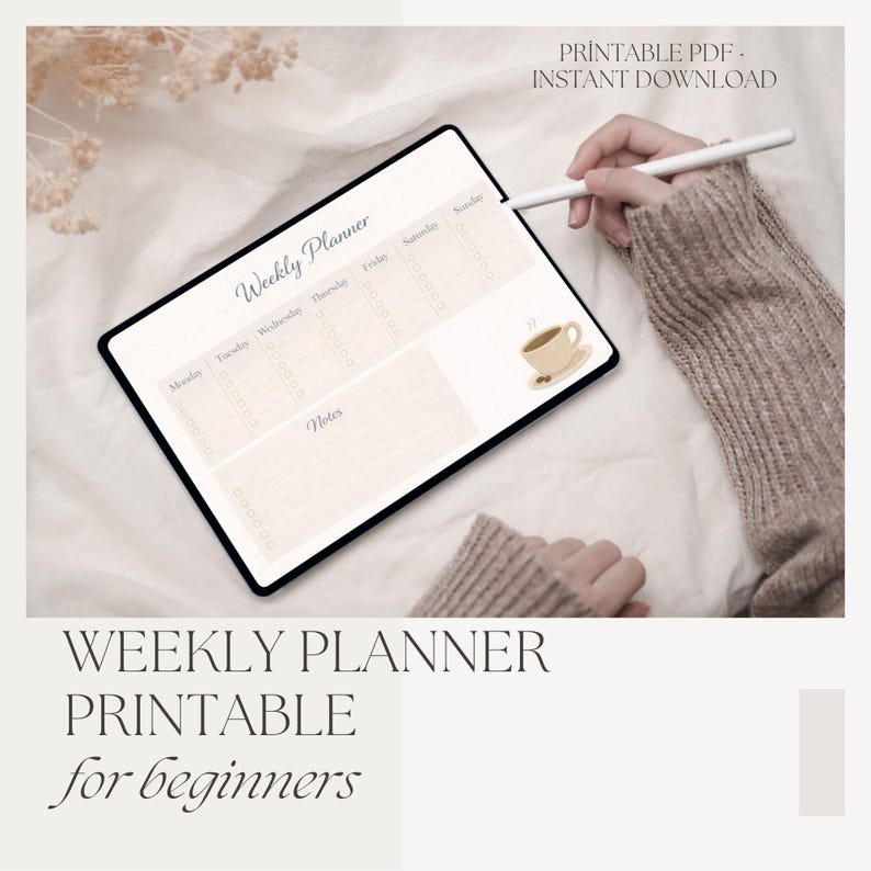 Minimal Cream Weekly Planner Printable | A4 & US Letter (PDF Download ...
