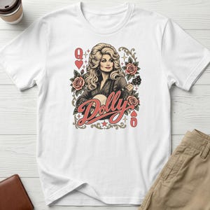 Dolly Parton Tribute T-Shirt, Country Music Queen Shirt, Vintage Western Singer Tee, Country Music Lover Gift White