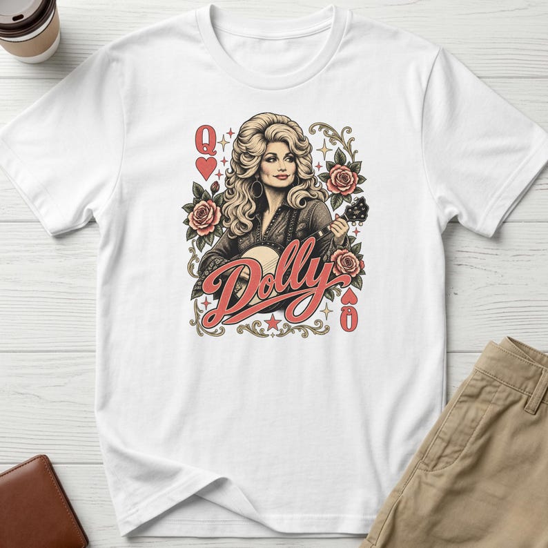 Dolly Parton Tribute T-Shirt, Country Music Queen Shirt, Vintage Western Singer Tee, Country Music Lover Gift White