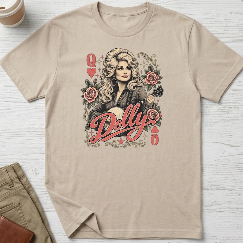 Dolly Parton Tribute T-Shirt, Country Music Queen Shirt, Vintage Western Singer Tee, Country Music Lover Gift Sand