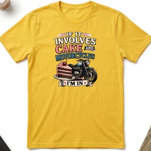 Cake and Motorcycles T-Shirt – Biker Life Tee, Sweet Tooth Rider Shirt Daisy