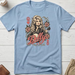 Dolly Parton Tribute T-Shirt, Country Music Queen Shirt, Vintage Western Singer Tee, Country Music Lover Gift Light Blue