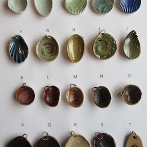 Seashore Shell White Earthstone Stoneware Ceramic Pendants - Unique and Handmade