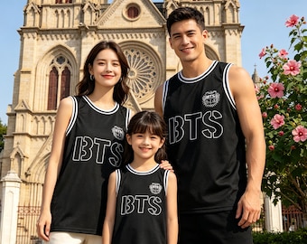 Benutzerdefinierte BTS Basketball Jersey für Teen Girl Frauen Männer, personalisiertes Kpop Tank Top Jersey, 2026 World Tour Konzert Jersey Shirt für Fans Geschenk