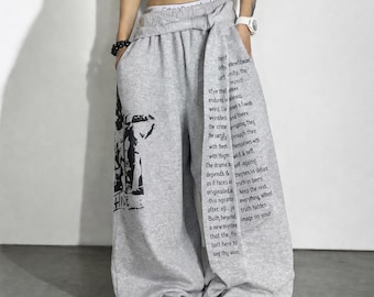 Y2K Baggy Sweatpants Women Streetwear Wide Leg Graphic Pants