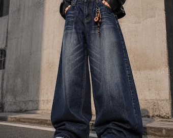 Y2K Baggy Jeans Wide Leg Denim Pants Oversized Streetwear 90s Grunge Loose Fit