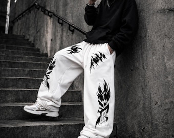 Y2K Dragon Baggy Sweatpants Oversized Wide Leg Streetwear Pants Unisex