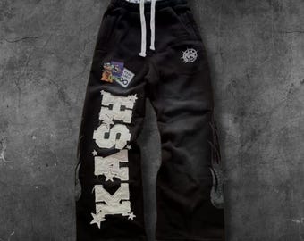 Y2K Baggy Sweatpants Wide Leg Streetwear Pants Oversized Joggers Graphic KASH Pants Unisex