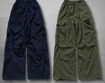 Y2K Baggy Cargo Pants: Oversized Wide Leg Parachute Trousers, Korean Streetwear Fit