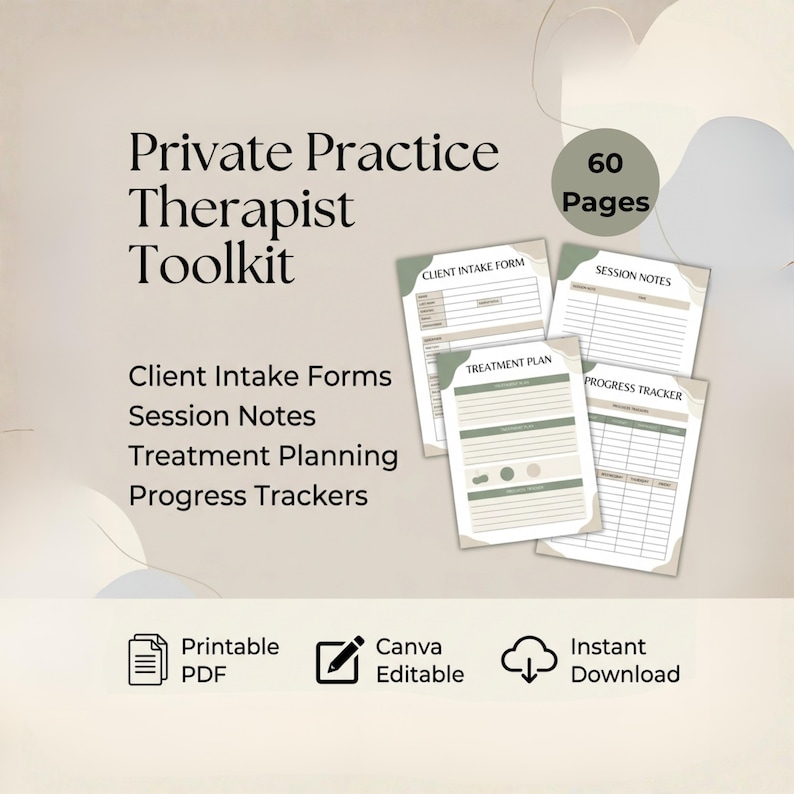 Therapist Toolkit | Intake Forms, Session Notes, Treatment Planner ...