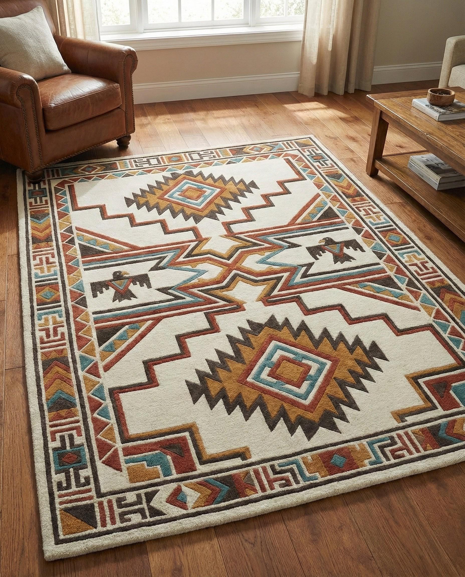 Wayfair Native Rugs Western Tribal Area Rug,native American Geometric Rug, Aztec Pattern ...