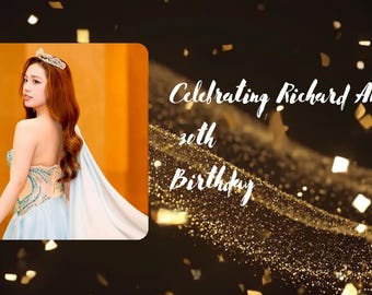 編集可能な30歳の誕生日招待状テンプレートビデオ | Canva誕生日ビデオ招待状 | 携帯電話の背景パーティー招待状 | すぐにダウンロード