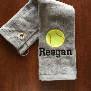 Personalized baseball towel or softball towel, team gift, school sports, pin towel, no pins included, with or without hook, image 10