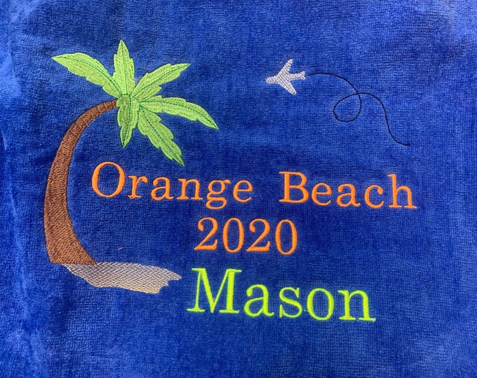 custom embroidered beach towels