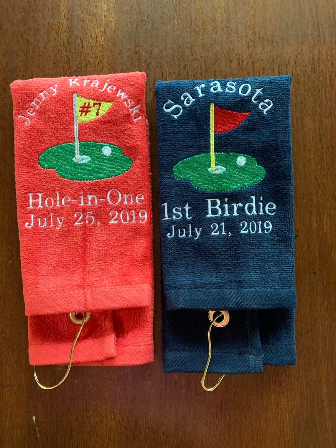 Hole in one golf towel Custom Embroidered Personalized golf Etsy