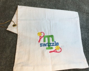 Tennis Towel with Custom Personalized Embroidery included, Embroidered Sports Towels, Tennis Gift,