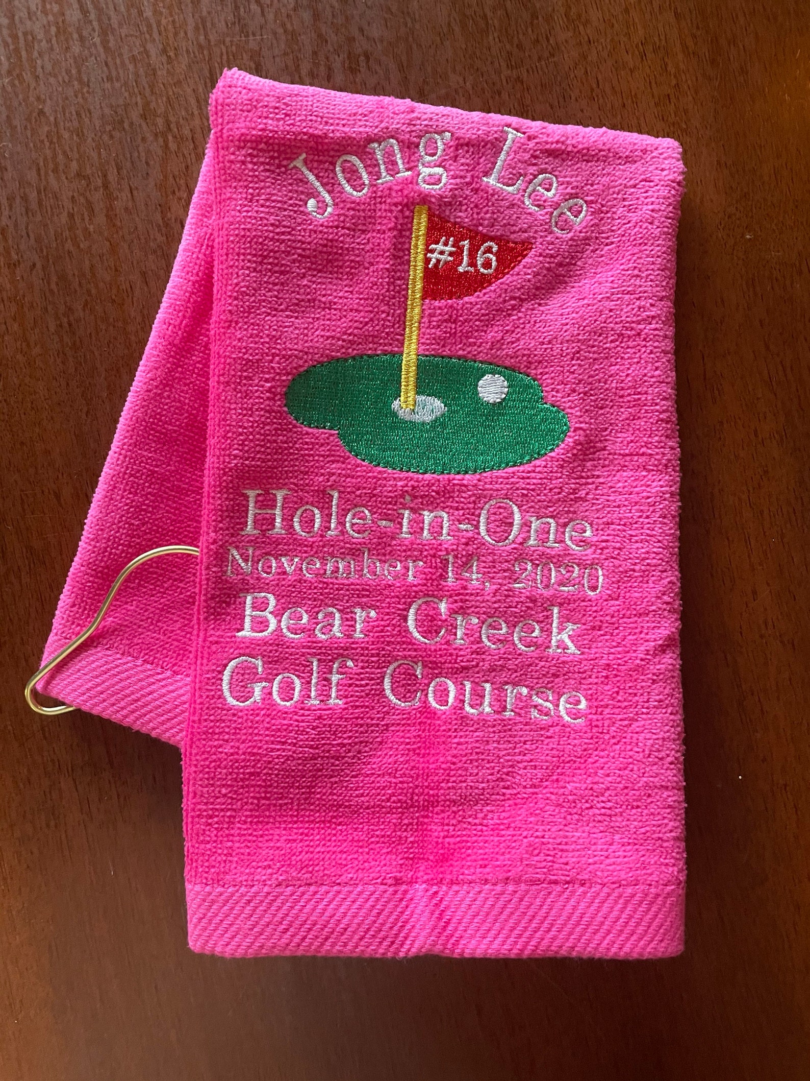 Hole in one golf towel Custom Embroidered Personalized golf Etsy