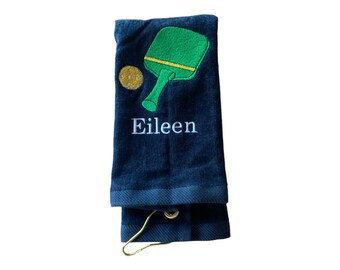 Personalized Embroidered Pickleball Towel: Custom Sports Gift