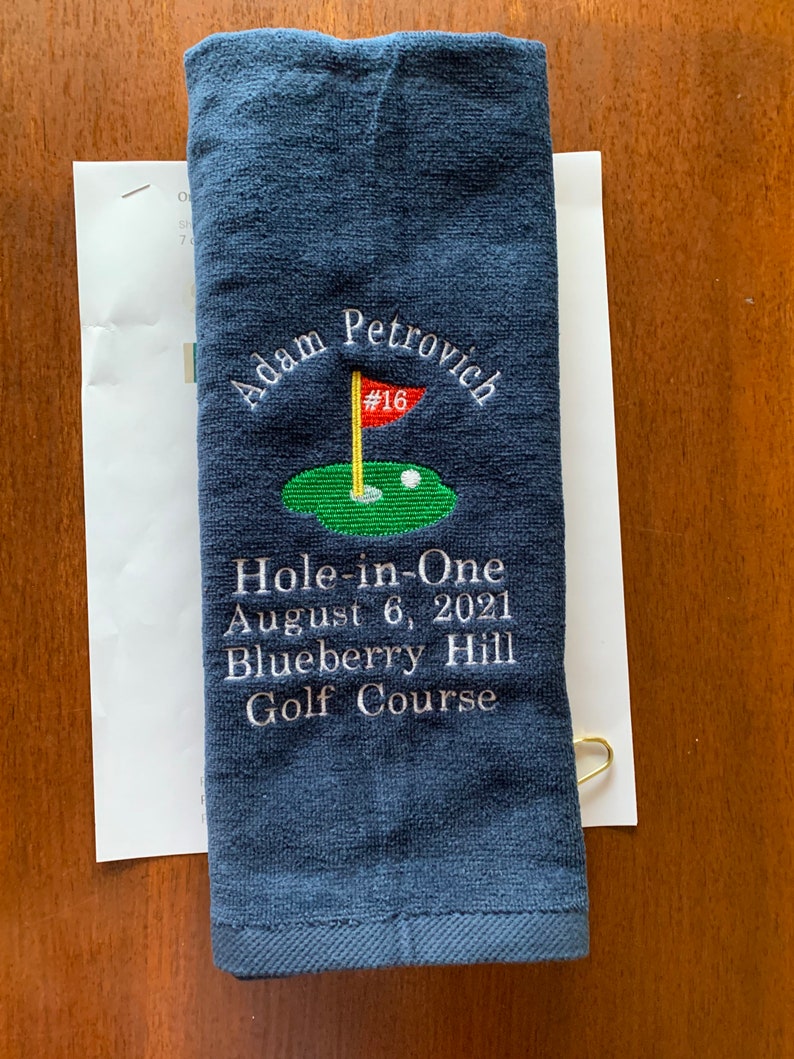 Hole in One Golf Towel Custom Embroidered Personalized Golf Etsy