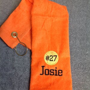 Personalized baseball towel or softball towel, team gift, school sports, pin towel, no pins included, with or without hook, image 8