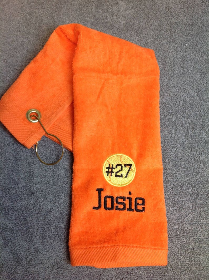 Personalized baseball towel or softball towel, team gift, school sports, pin towel, no pins included, with or without hook, image 8