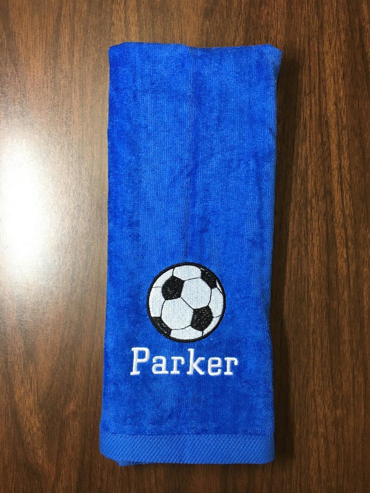 Personalized soccer towel embroidered Two size choices Etsy