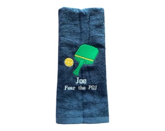 Personalized Embroidered Pickleball Towel, Custom Gift