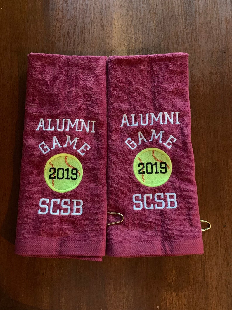 Personalized baseball towel or softball towel, team gift, school sports, pin towel, no pins included, with or without hook, image 5