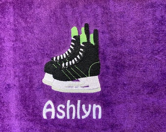 Personalized Hockey Towel: Custom Embroidered Skating Gift