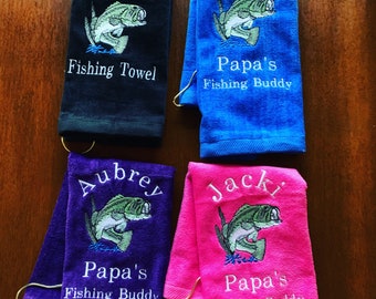 Personalized Bass Fishing Towel: Custom Fisherman Gift