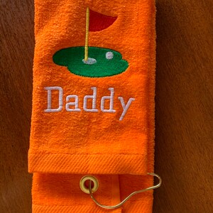 Monogrammed Golf Towel: Personalized Terry Velour, Embroidered Design Bild 4