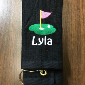 Monogrammed Golf Towel: Personalized Terry Velour, Embroidered Design Bild 10