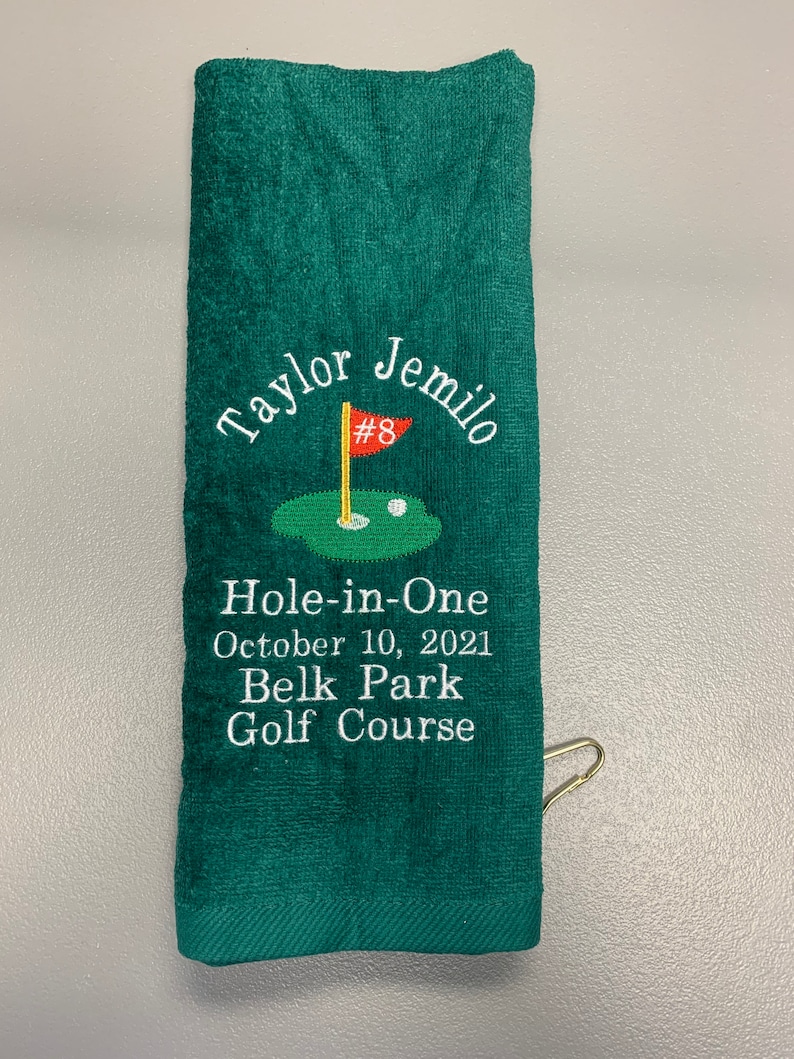 Hole in One Golf Towel Custom Embroidered Personalized Golf Etsy
