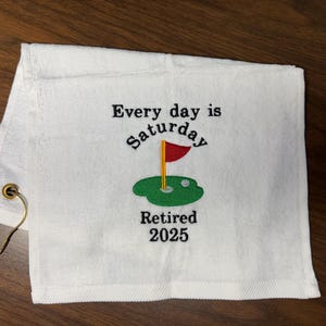 Personalized Retirement Golf Towel: Embroidered Golf Gift