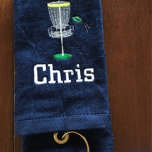 Personalized Embroidered Disc Golf Towel: Custom Golf Gift
