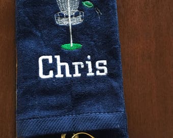 Personalized Embroidered Disc Golf Towel: Custom Golf Gift