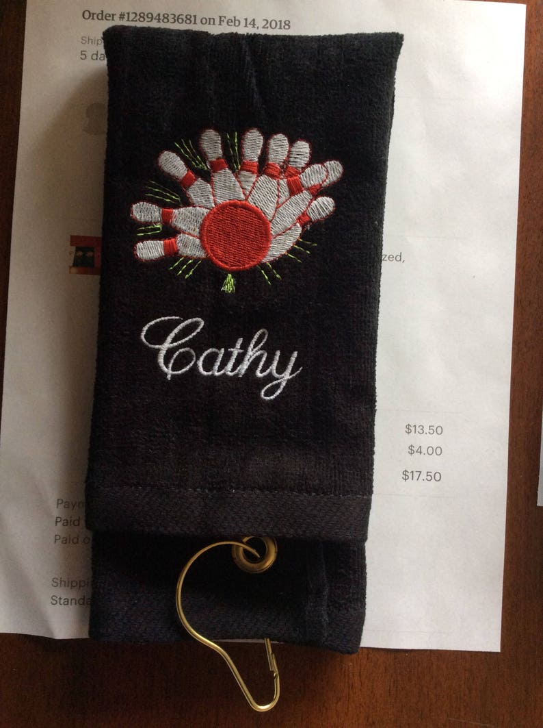 Custom bowling towel includes embroidery one name Etsy