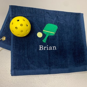 Custom Embroidered Pickleball Towel: Personalized Paddle Ball Gift