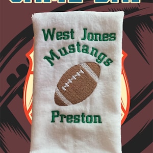 Personalized Football Towel: Embroidered Terry Velour, Sports Gift