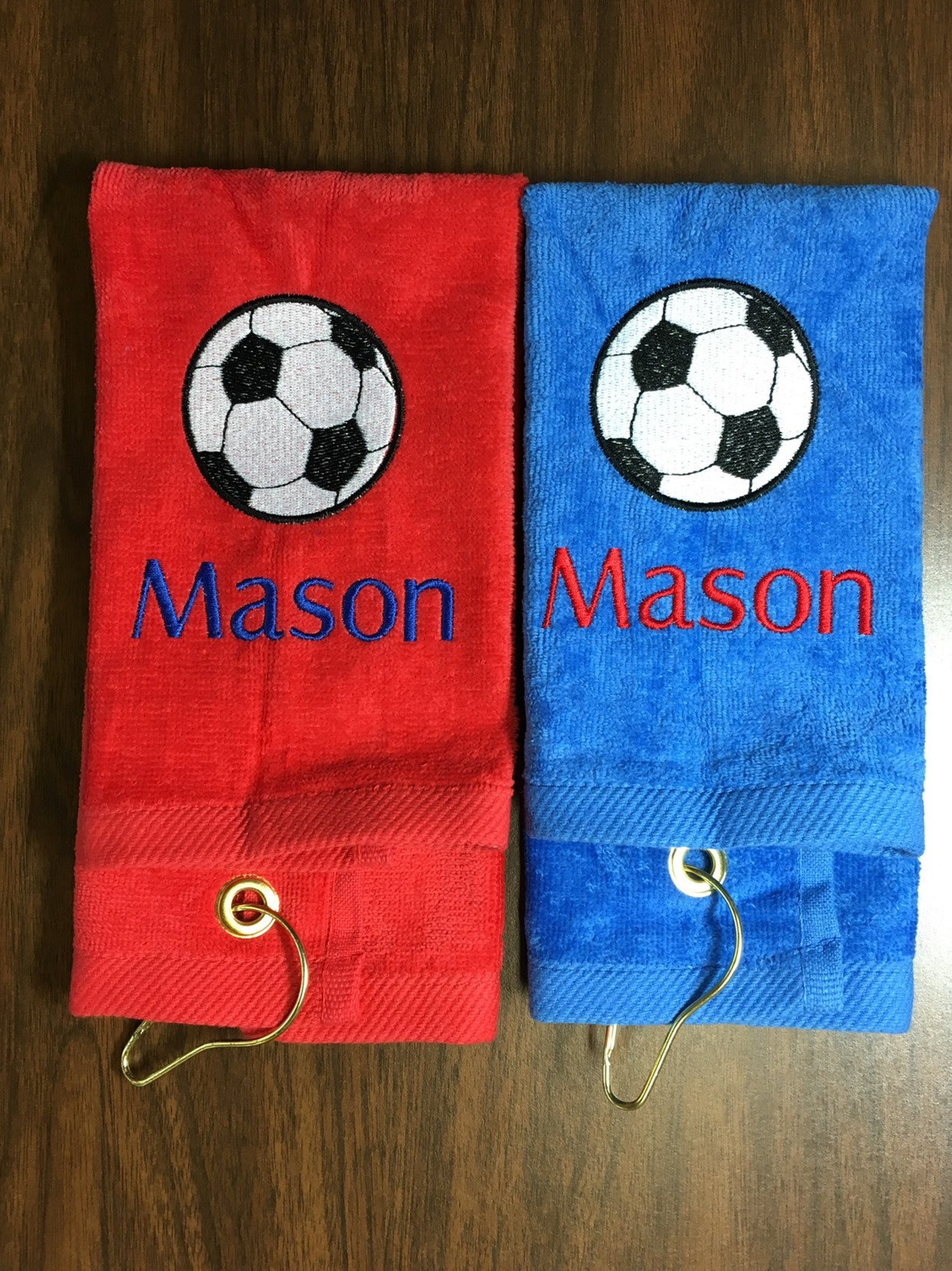 Personalized soccer towel embroidered Two size choices Etsy