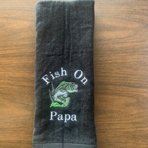 Custom Embroidered Fishing Towel: Personalized Fisherman Gift