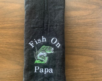 Fishing, cat fish, Trout fishing towel, fly  fishing gift, personalized fishing, custom fishing towel, Bait Towels, one towel