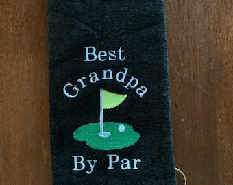 Best By Par Golf  towel, Personalized, Mothers Day Golf Gift, Fathers Day Golf Gift, embroidered towel, choice of 2 sizes, one towel