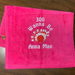 Personalized Bowling Towel: Custom Embroidered Design, Any Color