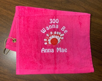 Personalized Bowling Towel: Custom Embroidered Design, Any Color