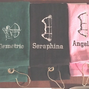 Archery towels custom embroidered,